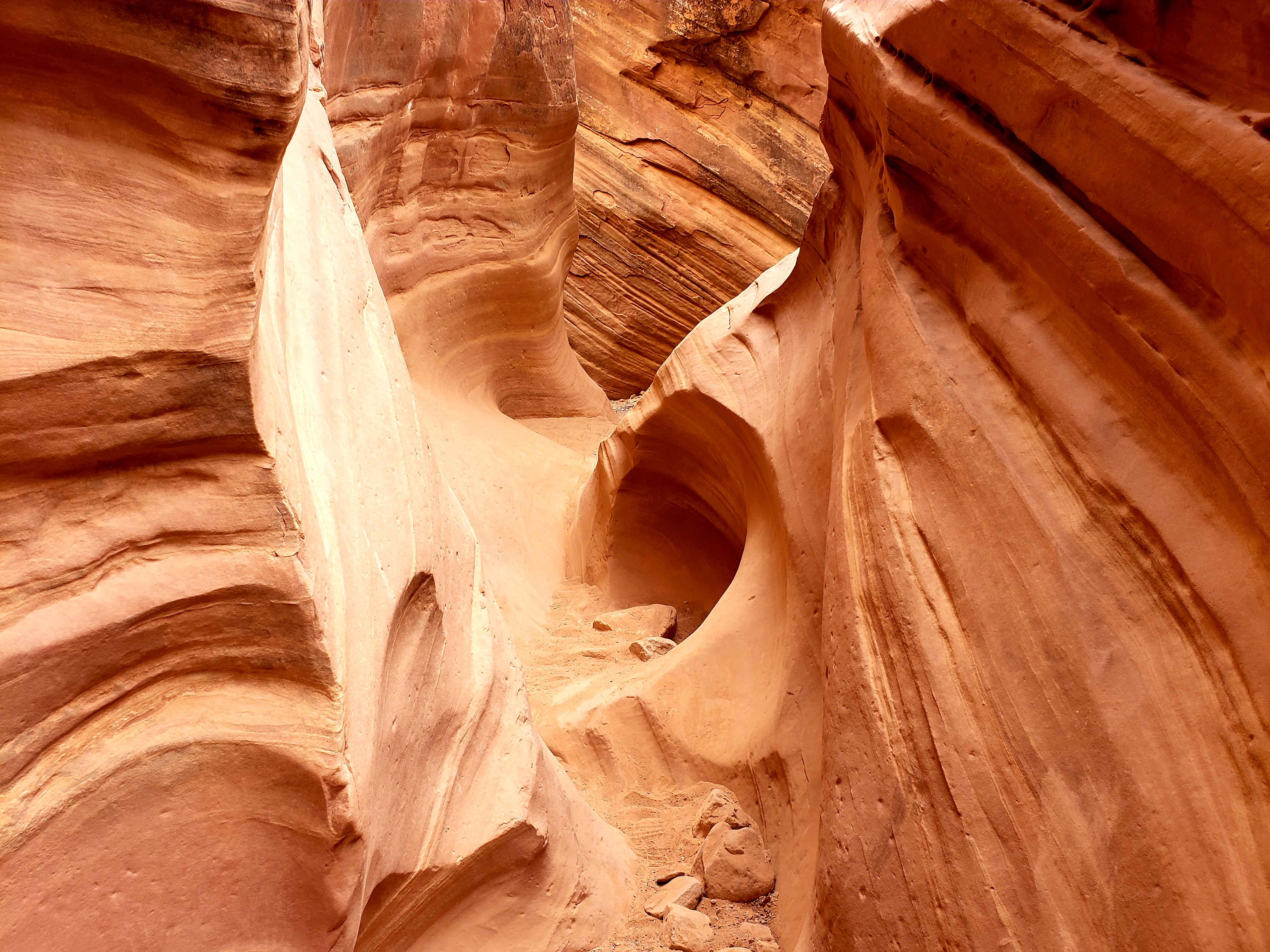 a tight, red, and twisty slot canyon